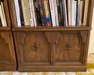 Vintage 4 shelf bookcase cabinets