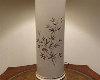 Antique porcelain bamboo table lamps
