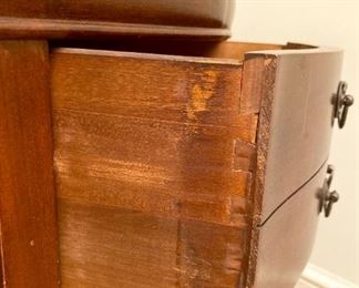 Antique leather top end table