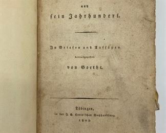 "Winfelmann und fein Jahrhunderf" ("Winkelmann and his century") by Johann Wolfgang Goethe, 1805, 1st edition