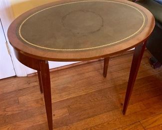 Vintage leather top nesting tables