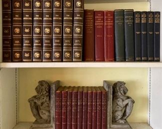 Assorted antique and vintage reference books; Victor Hugo collection