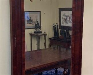 Antique wood frame mirror