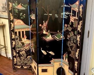 Asian painted privacy screen