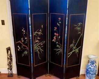 Asian painted privacy screen