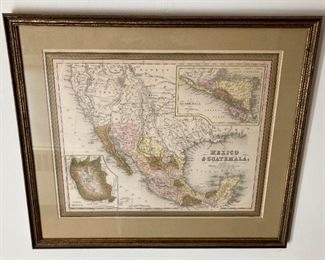 Antique Thomas Cowperthwait Mexico and Guatemala map