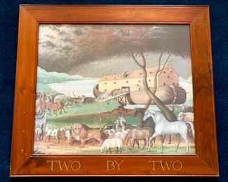 Antique framed "Two by Two"