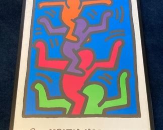 Framed Keith Haring poster 4 Stacked Figures