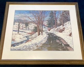 Framed, signed and numbered 1994 William Mangum "Morning Thaw"