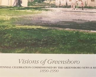 Framed, signed and numbered William Mangum "Visions of Greensboro"
