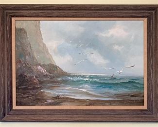 Framed, signed Engel Seascape painting