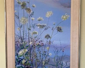 Framed, signed J. Newbern wildflower painting