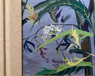 Framed, signed J. Newbern wildflower painting