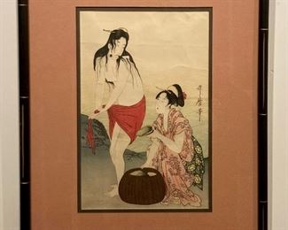 Japanese art print "The Awabi Fisherman"