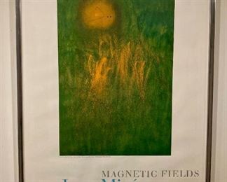 Framed "Magnetic Fields by Joan Miro poster'