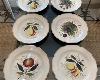 Vintage hand painted fruit design plates