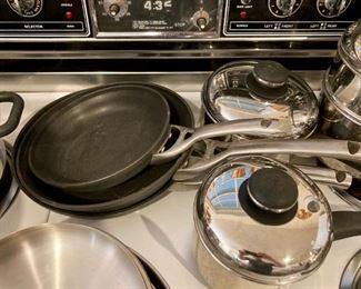 Calphalon skillets, Cuisine Ware sauce pans with lids