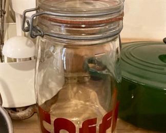Vintage glass "coffee" storage jar