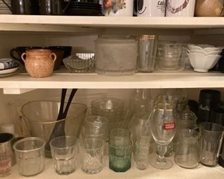 Assorted kitchen glassware