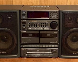 Vintage Sony FH-95000 sound system with dual cassette players and CD player