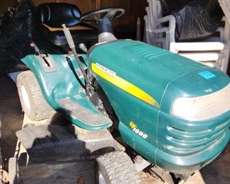 Craftsman LT1000 lawn tractor. Runs well. (attachable garden cart also available separately)