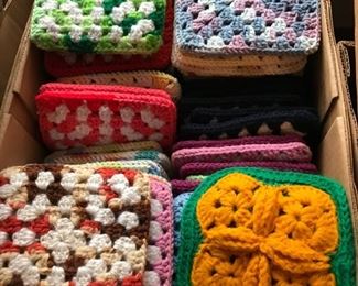 Hand made pot holders and wash clothes