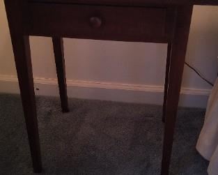 Walnut side table - one of two 