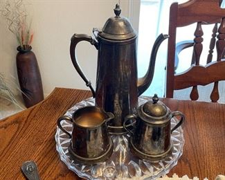 5th Ave Silver on Copper Tea Set