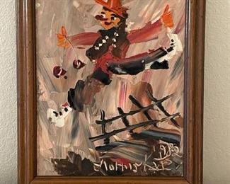 Morris Katz Clown Painting "jumping"