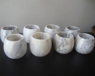 Set of 8 alabaster drinking glasses
