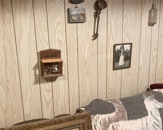 weird basement rec room & bar decor-wool blanket