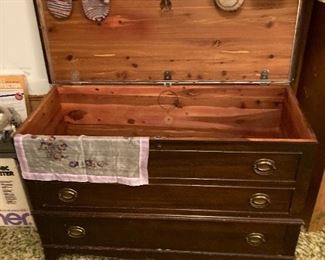 cedar chest with drawer