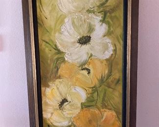 Local painting MCM very large-by well-known local artist, Nell Wheeler