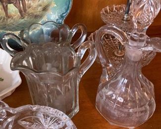 lots of German plates & antique glass