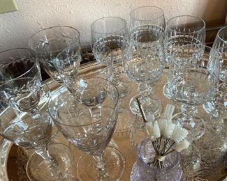 silverplate tray for cocktail hour-with toothpicks in old toothpick holder
