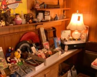 shot of 'Christmas' room-lamp is made of Victorian water decanter-brilliant cut--there are 2 of them