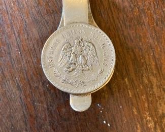 Silver peso money clip