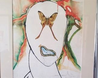 Salvador Dali Butterfly Face signed lithograph