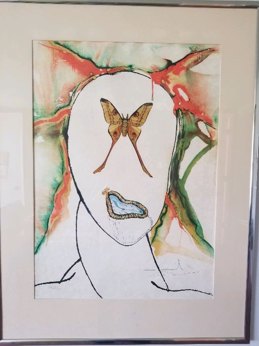 Salvador Dali Butterfly Face signed lithograph