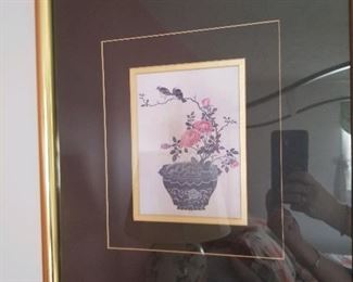 Framed bird art