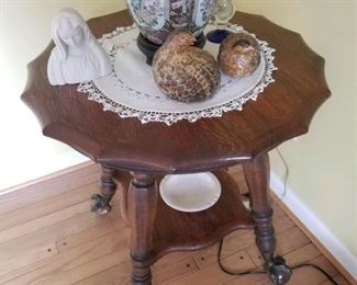 Parlor table with ball & claw feet
