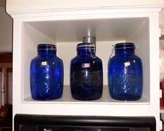 Cobalt blue cookie jars