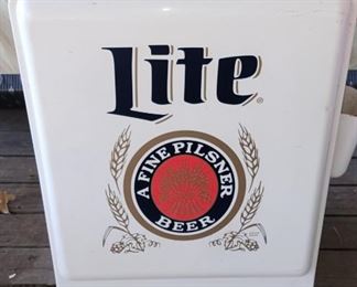 Large Miller Lite Ice Chest on Wheels 