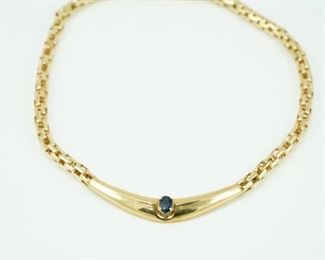14k Gold & Sapphire choker necklace