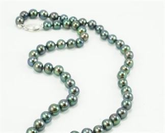 Tahitian pearl bead necklace with 14k clasp