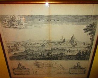 Large Antique 18th Century Copperplate Engraving, Loreto, Italy, by Pierre Mortier after Joan Blaeu, 1704