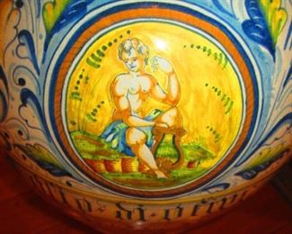 Detail of Faience Pottery Oil Jug