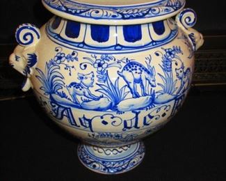 Italian Faience Pottery Urn
