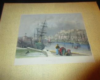 19th Century Colored Nautical Engraving