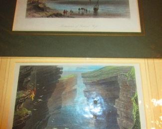 Various Antique 19th Century Colored Landscape Engravings